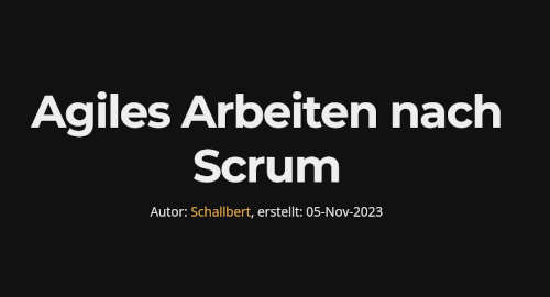 Image: Title slide of lecture 'Agiles Arbeiten nach Scrum'